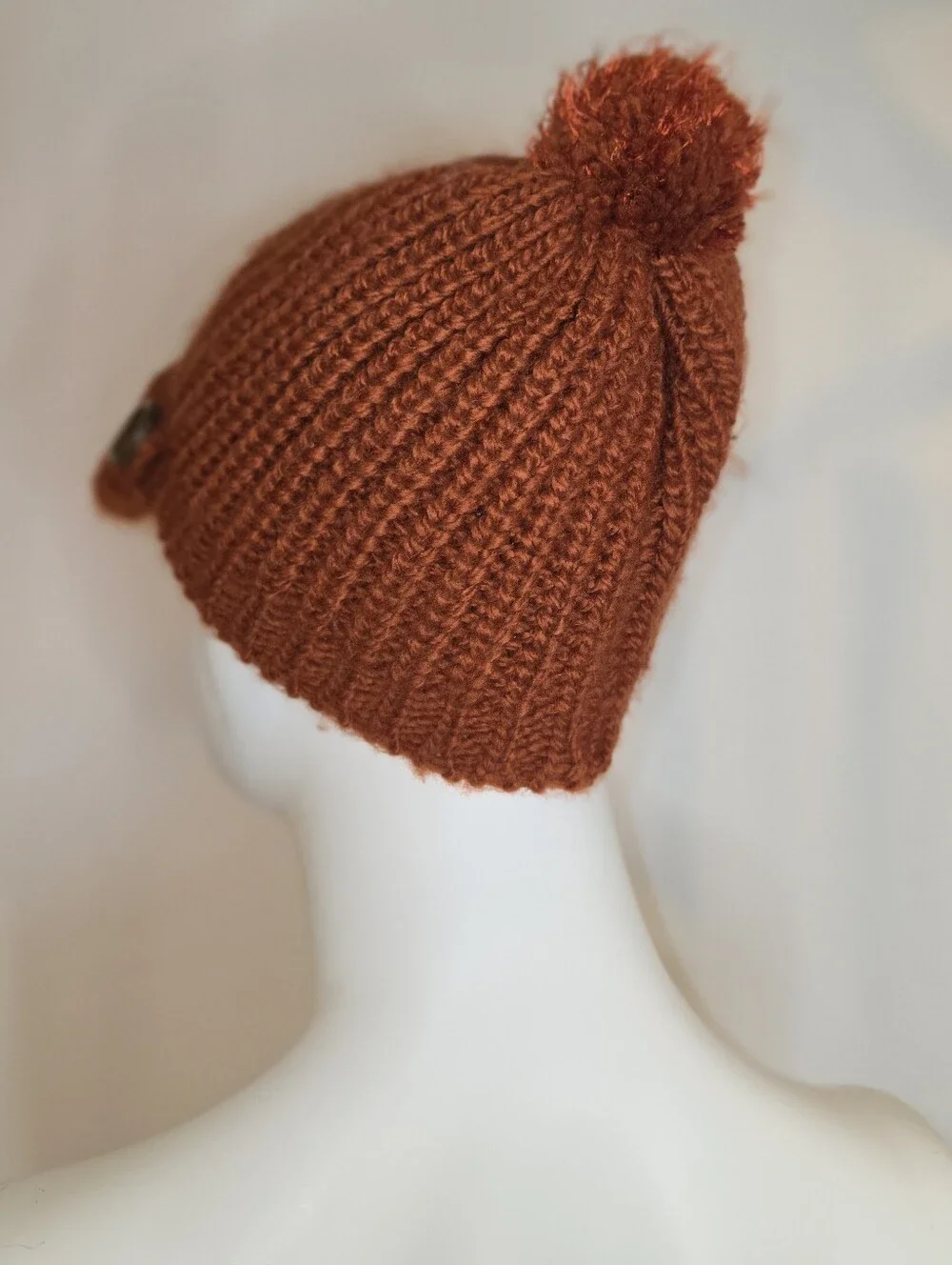 Collection Eighteen Knitted Visor Hat with Pom-Pom & Buttons One Size